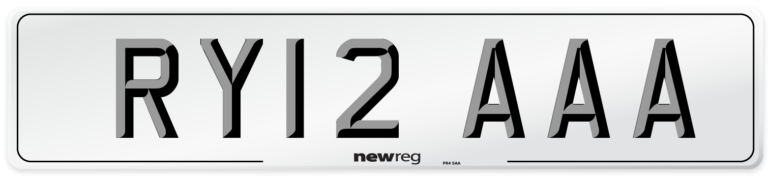 RY12 AAA Number Plate from New Reg